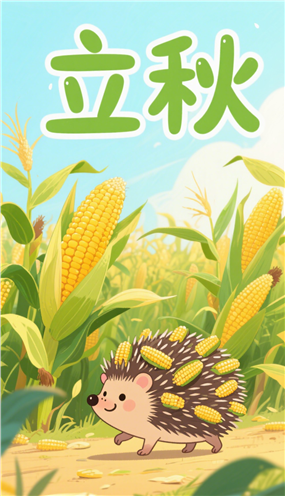 立秋节气插画海报设计图片